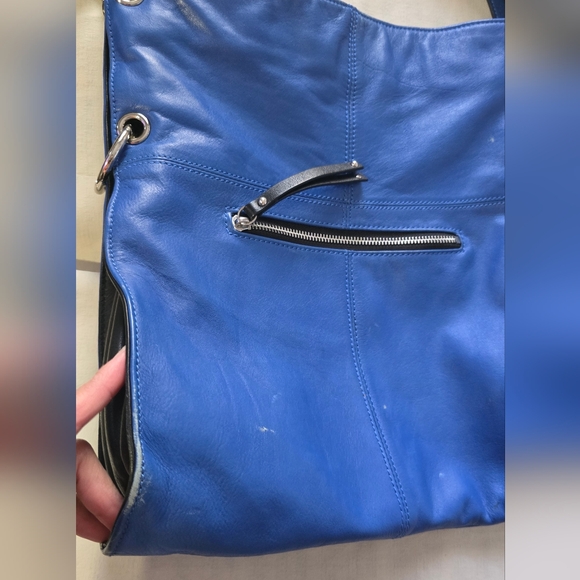 Blue Leather Shoulder Bag - Picture 13 of 16